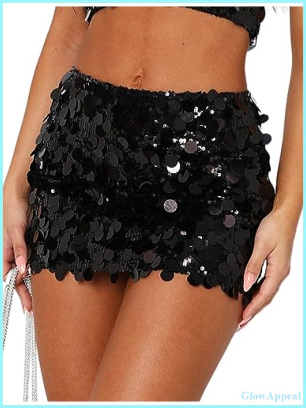 Women's Sequin Bodycon Mini Skirt Sparkle Stretchy Party Glitter